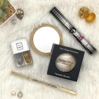 ราคา เซตเครื่องสำอางค์กลิตเตอร์ (5 ชิ้น) - Sivanna บลัชออน ดินสอเขียนคิ้ว สีทาเล็บ 2 tone มาสคาร่า กระจกไม้ (16699446622)