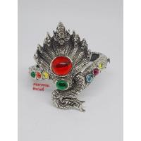 ราคา กำไลเงินเเท้ พญานาคล้อมพลอยนพเก้า พร้อมส่ง (26318572185)