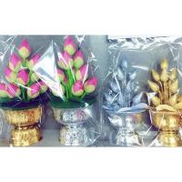 ราคา พานดอกบัวหลวง ดอกบัวเงิน ทอง ดอกบัวเงิน ดอกบัวทอง พุ่มดอกบัวผ้า ดอกบัว (15697354583)