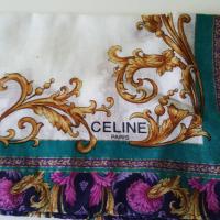 ราคา ผ้าเช็ดหน้า Celine Paris Vintage Handkerchief ผ้าฝ้าย 100% ของแท้ มือสอง (25030825239)