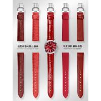 ราคา หนังแท้สายสีแดง ปรับให้เข้ากับนาฬิกา Casio Little Red Coach Langqin Tissot Armani Maroon สายนาฬิกาหญิง (47202457341)