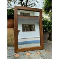 ราคา กระจกไม้สัก พร้อมกระจก ขนาด 90x60 cm. กระจกห้องน้ำ มีที่แขวนผนัง แนวตั้ง แนวนอน Teak Wooden Mirror Wall Mounted (57951489121)