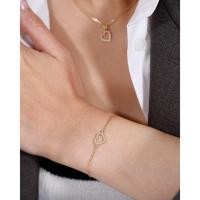 ราคา สร้อยข้อมือทองแท้ 9k เพชรแท้ รูปหัวใจ (26916446275)
