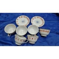 ราคา ถ้วยและชามรองแก้ว ตรามงกุฎ โบราณ (40107540730)