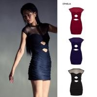 ราคา PETCHPLOY - Ophelia เดรสตาข่ายทรงสั้นแขนล้ำ ดีเทลจับจีบย่นช่วงบน กระโปรงทรงสั้นช่วยให้ขาเรียวยาว (29327283611)