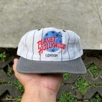 ราคา Vtg Planet Hollywood London Pinstripes หมวก Snapback 90s (42411535087)