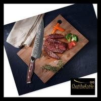 ราคา มีดเชฟ​ดามัสกัส​ Vg10​steel​ ด้าม​G10 หมุด​สามตัว​ ขนาด​ใบมีด​20​cm Damascus Chef Knife VG10 handle very luxurious (1707169486)