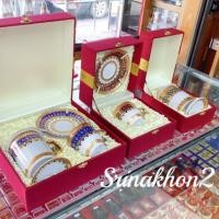 ราคา ของขวัญ ของที่ระลึก งานเบญจรงค์ แก้วกาแฟ แก้วน้ำชา ลงน้ำทองอย่างดี (20672087939)