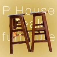 ราคา เก้าอี้บาร์สตูลไม้สักทองทรงกลมสูง พร้อมทำสี ส่งฟรีทั่วไทย (19186252052)