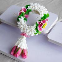 ราคา New arrival พวงมาลัยเต็มมือ 6“ มะลิกลีบกุหลาบสีชมพูงานดินปั้น บูชาพระ สิ่งศักดิ์สิทธิ์ (25590138131)