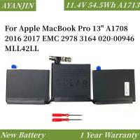 ราคา 11.4V 4781mAh A1713 Laptop Battery for Apple MacBook Pro 13" A1708 2016 2017 EMC 2978 3164 020-00946 MLL42LL Batteria AK (18387619577)