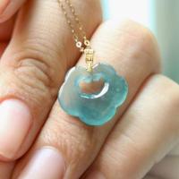 ราคา จี้หยกพม่าแท้บลูเนื้อแก้ว ตัวเรือนทองคำเเท้ 18 k (28132118865)