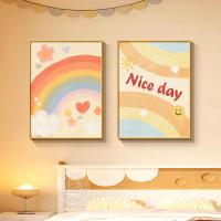 ราคา (พร้อมกรอบ)Lucky Rainbowภาพวาดตกแต่งผ้าใบน่ารักอบอุ่นการ์ตูนsmile Sunพิมพ์ภาพ (24793939344)