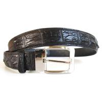 ราคา Huncroc เข็มขัดหนังจระเข้แท้ ส่วนกระดูก สีดำ ฟรีพวงกุญแจหางจระเข้ (11802501724)