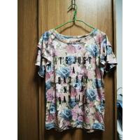 ราคา เสื้อมือ1 ราคาถูก คอปาด ลายดอก แขนระบาย ไซส์ใหญ่ ผ้ายืด (23937686698)