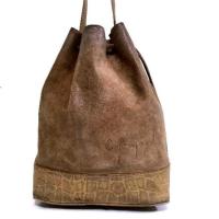 ราคา Christian Aujard กระเป๋าหนังแท้ กระเป๋าสะพายข้าง กระเป๋ามือสอง ทรงจีบ women leather bucket shoulder bag yonvintage (25452183208)