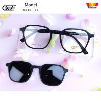 ราคา กรอบแว่นสายตา GEZE Clip-On รุ่น 22205 - C2 เต็มกรอบสีดำด้าน คลิปออนแม่เหล็ก เลนส์กันแดดPolarized (26907486212)