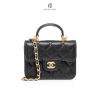 ราคา [ของแท้]CHANEL CARD ON CHAIN BLACK LAMB GHW มีใบรับประกัน ตรวจสอบได้ทุกใบ ✅ (57950476301)