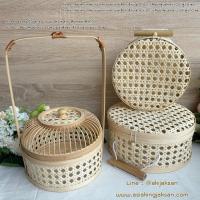 ราคา ปิ่นโตสาน ปิ่นโตกรงนก PH166 และ กล่องสาน ลายหวาย PH164 / PH165 (43052393454)
