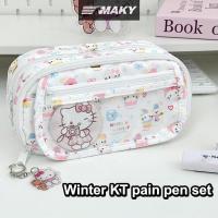 ราคา [MAKY] การ์ตูนน่ารัก Sanrio Hello Kitty กล่องดินสอหลายชั้นกระเป๋าถือ KT Cat กระเป๋าเก็บความจุขนาดใหญ่กระเป๋าเครื่องเขียนนักเรียนของขวัญ TH (55850842328)