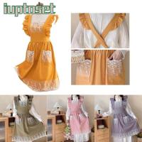 ราคา IUTTOSET ผ้ากันเปื้อนชุดเดรสแขนกุด,ลายลูกไม้สไตล์ชนบทผู้หญิงผ้ากันเปื้อน,ผ้าฝ้ายกันฝุ่นน้ํามันหลักฐานสวนผ้ากันเปื้อนสําหรับสุภาพสตรีสาว (57652734132)