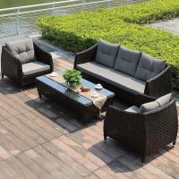 ราคา ชุดเก้าอี้หวาย PE โซฟาหวายกลางแจ้ง โซฟาหวายกลางแจ้ง เฟอร์นิเจอร์กลางแจ้ง ระเบียง สวน โซฟาหวายสามที่นั่ง RHPV (49700769895)