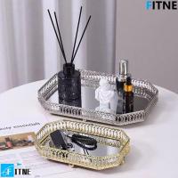 ราคา พอดี ถาดเก็บของกระจก,ถาดกระจกสี่เหลี่ยมยุโรป,โลหะทรงกลมหรูหราทองแต่งหน้าถาดขนมเครื่องประดับ (50501942123)