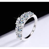 ราคา แหวนแถวฝังเพชรโมอีส เงินแท้ ชุบทองคำขาว-A6457 (26816642031)