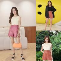 ราคา กางเกงขาสั้นกระดุมหน้า เนื้อผ้าฮานาโกะคุณภาพดี เหมาะสำหรับวันสบายๆ (26768908308)