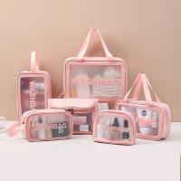 ราคา Makeup bag S/M/L กระเป๋าแต่งหน้ากระเป๋าใส่เครื่องสำอาง กันน้ำ มีซิป มีหูถือ กระเป่าเอนกประสงส์ กระเป๋าเก็บของ PVC (26184456451)