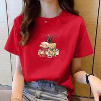ราคา เสื้อเชิ้ตแขนสั้นสีแดงสำหรับผู้หญิง แฟชั่นลำลองในฤดูร้อน (40224749252)