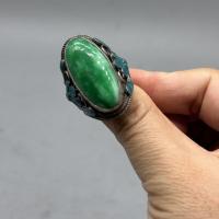 ราคา คอลเลกชันโบราณฝังราชวงศ์ชิงหยกหยกน้ําแข็งสแควร์แหวนรอบแหวนผู้ชายใบหน้าเก่าเงินเปิด-จบ ประแจนิ้ว 11.19.3020251119 (41526548498)