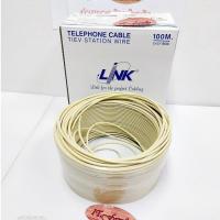 ราคา สายโทรศัพท์บ้านแบบสายกลม 4 CORE (ขนาดสาย 0.5 mm x 24 AWG) 100 M (UL-1024) LINK (ออกใบกำกับภาษีได้) (13754276137)