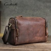 ราคา CONTACT'S กระเป๋าถือ กระเป๋าสะพายไหล่ สะพายข้าง หนังม้า ขนาดเล็ก หรูหรา สไตล์วินเทจ สําหรับผู้ชาย (22232074905)