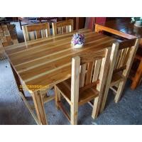 ราคา Sukthong@เเพร่ ชุดโต๊ะอาหารไม้สักทอง 5 ตัว ชุดโต๊ะเก้าอี้ สีธรรมชาติขัดเคลือบเงา (1604925172)