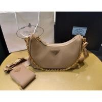 ราคา Prada Nude Pink กระเป๋าสามในหนึ่งสไตล์ย้อนยุค Ultra-Light มีดีไซน์คลัทช์และเป้ (53601187347)