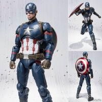 ราคา Marvel Avengers American Team 3 Civil War SHF Captain America Joint Movable Boxed Figure Model (53202035386)