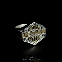 ราคา แหวนฮาเล่ย์ Harley-davidson สแตนเลสแท้ ลายBiglogoสีทอง (27954823564)