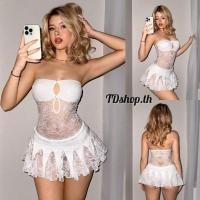 ราคา ✅PRE-ORDER 7-10 วัน✅ Sweetina ชุดสายเดี่ยวลูกไม้สั้น เข้ารูป ซับกางเกง✨ งานป้ายชีอิน (27430919471)