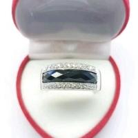 ราคา แหวนนิลแท้ แหวนเงินแท้ 925 นิลแท้กาญจนบุรี ประดับเพชรคู่ ตัวเรือนชุบทองคำขาว #เสริมเสน่ห์ #เสริมมงคล (5718020483)