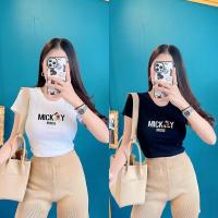ราคา เสื้อครอปแฟชั่น ปักลายมิกกี้เมาส์ Micky Mouse ในรูปคืองานจริง พร้อมส่ง (10921077916)