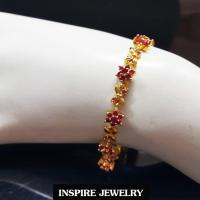 ราคา INSPIRE JEWELRYสร้อยข้อมือพลอยนพเก้า พลอยหลากสี มณีนพเก้า พลอยCZ , gold plated งานจิวเวลลี่ ราคาเบาๆ (1570904891)
