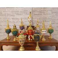 ราคา เศียรครู ขนาดกว้าง 4 นิ้ว สูง งานสวย เนื้อเรซิ่นปิดทอง พร้อมฐานปิดทอง มีให้เลือก 10 เศียรครู หัวโขน ของที่ระลึก (3803809512)