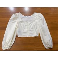 ราคา cps แท้เสื้อครอปแขนพองสีเหลืองอ่อนผ้าcotton น่ารักเข้ารูปทรงสวยมีซิปข้างสภาพดีมือสอง (28554280404)