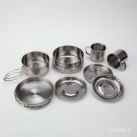 ราคา ชุดคนตั้งแคมป์หม้อกล่องอาหารกลางวันภูเขา5-6-8ชิ้นชุดกลางแจ้งรวมกันสแตนเลสบาร์บีคิวชุดชามหม้อพับ ใช่ (51102907954)