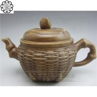 ราคา ของสะสมของเก่าของตกแต่งบ้านหม้อดินสีม่วงชุดน้ำชากาน้ำชาตะกร้าไม้ไผ่ยกสูง LVFV (28552866402)