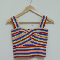 ราคา เสื้อสายเดี่ยวสีรุ้ง เสื้อเซ็กซี่สีรุ้ง มือสอง ใส่ครั้งเดียว (7000251542)