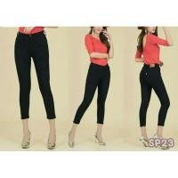 ราคา กางเกงยีนส์สีดำขาเต่อ (2392907867)