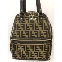 ราคา กระเป๋าเป้มือสอง ลาย Fendi ผ้าทอ สีน้ำตาล-ทอง ขนาด 10 นิ้ว พร้อมส่ง (20709364130)