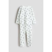 ราคา H&M(เอชแอนด์เอ็ม) ชุดนอนผ้ายืดทอลาย Boys Patterned jersey pyjamas 1230478_4 (40617953853)